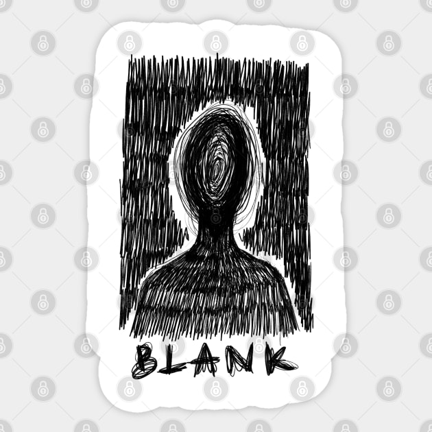 The blank head portrait Sticker by satu_empat